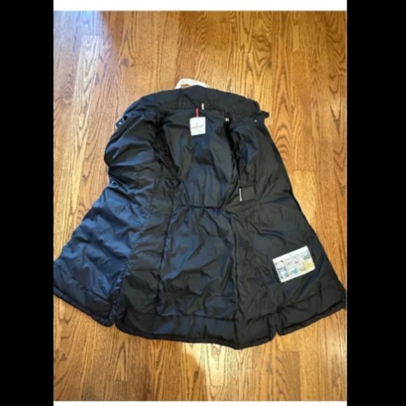 Moncler Flammette Womens High Neck Puffer Coat Black Size 0 (Parka Winter, Down) - Picture 6 of 7